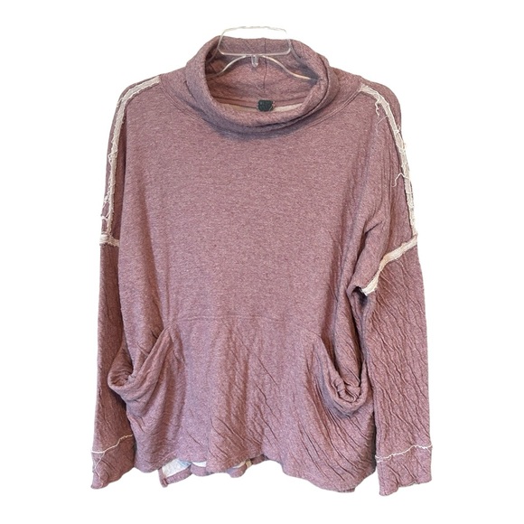 We The Free Tops - We The People Women's Tunic Turtleneck Sz LG Purple Slouchy Faux Pocket …